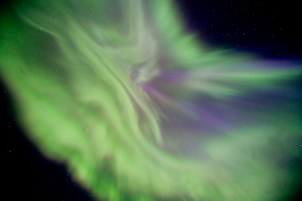 Corona. Stjerner. Viser det magiske nordlyset og en flott corona med klare stjerner