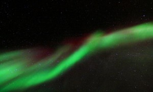 Nordlys over Longyearbyen på Svalbard