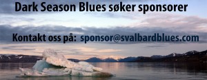 Dark Season Blues søker sponsorer til festival i Longyearbyen på Svalbard. Bilde av isbre fjord hav og sol