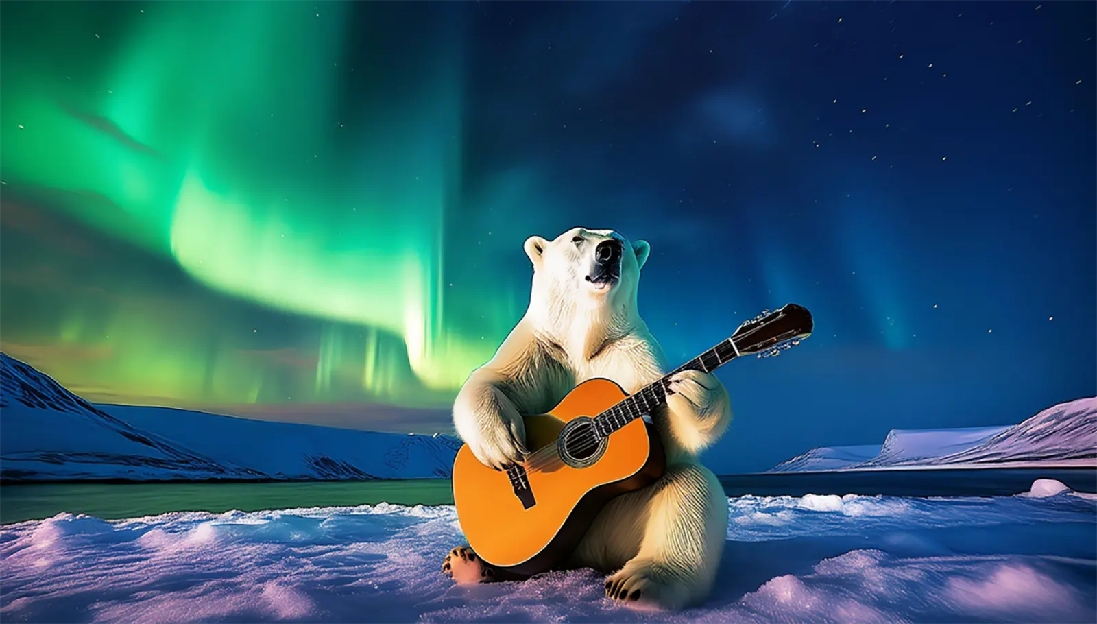 AI - Polar bear at Dark Season Blues