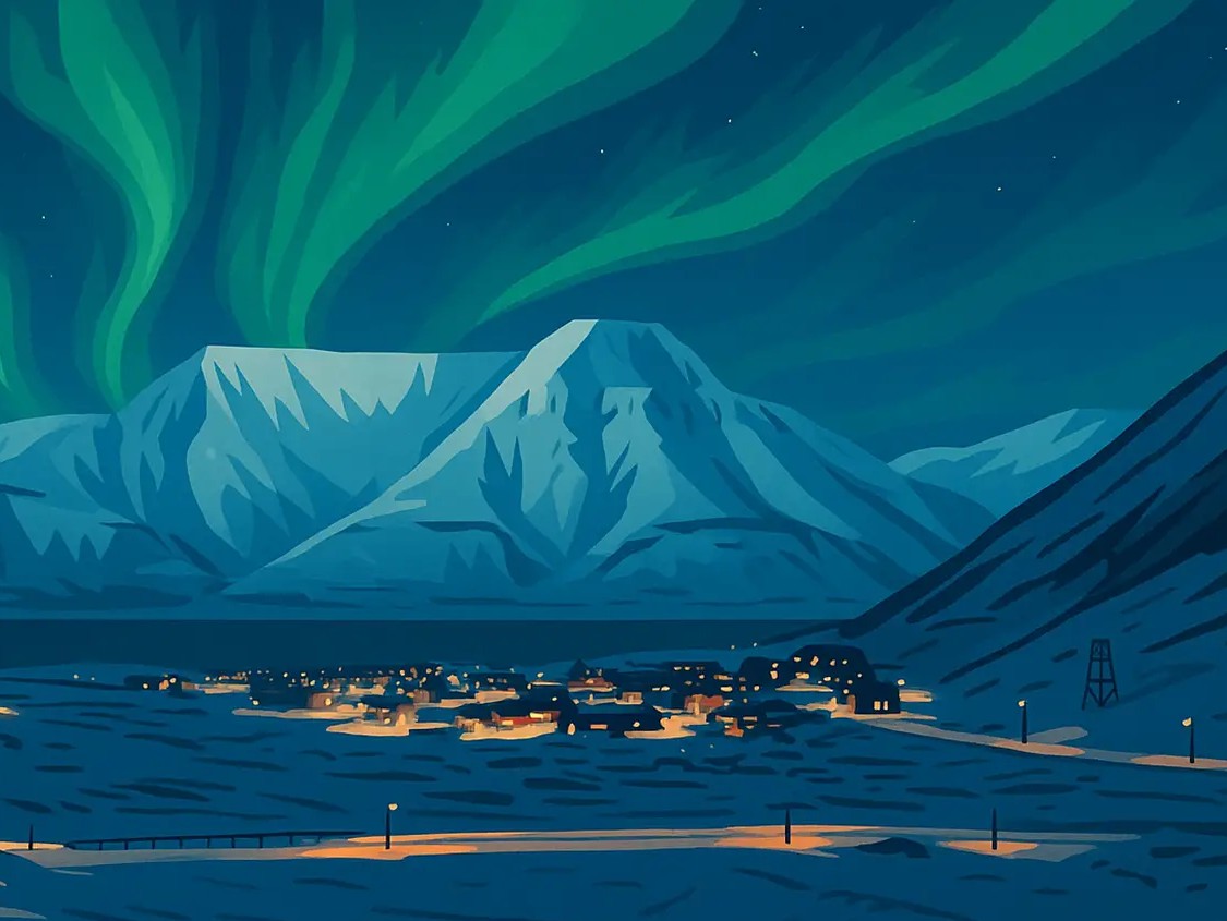 Longyearbyen under dark season blues